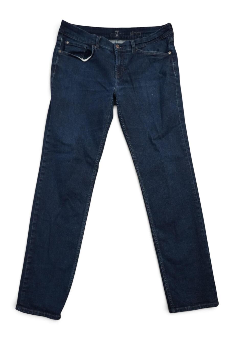 7 For All Mankind Slimmy Jeans Mens 34x30 Blue Dark Wash Slim Straight Denim